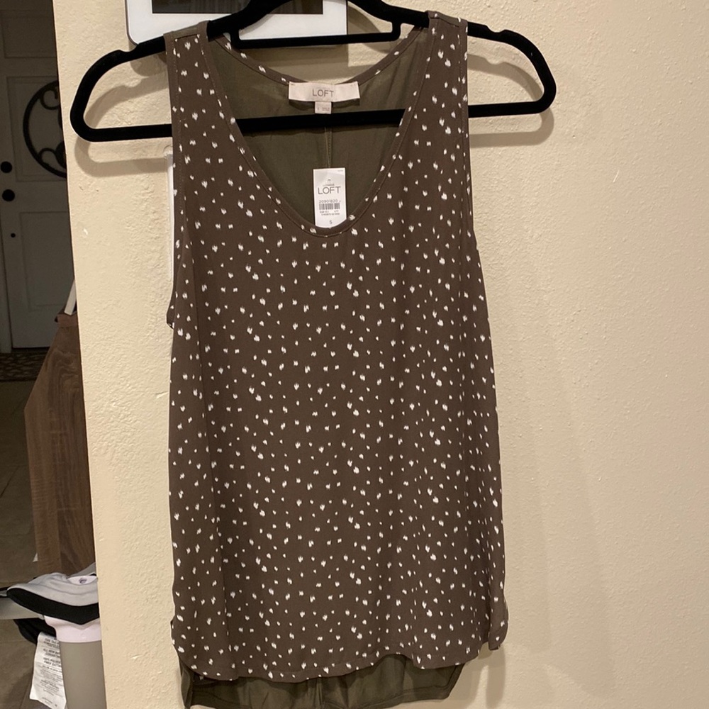 Loft sleeveless blouse. Mixed material. NWT, never worn.